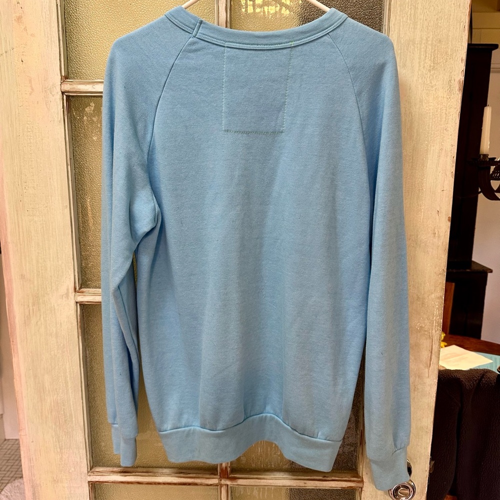 Aviator Nation Light Blue Smiley Crewneck Sweater M - Picture 3 of 4